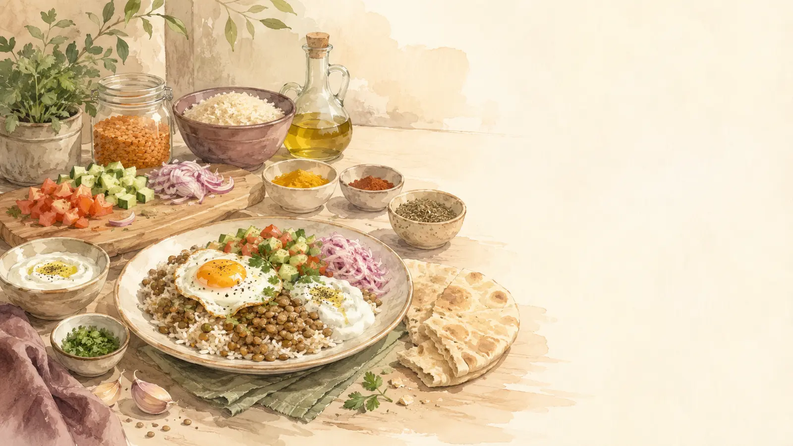 وجبة بيتية متوازنة