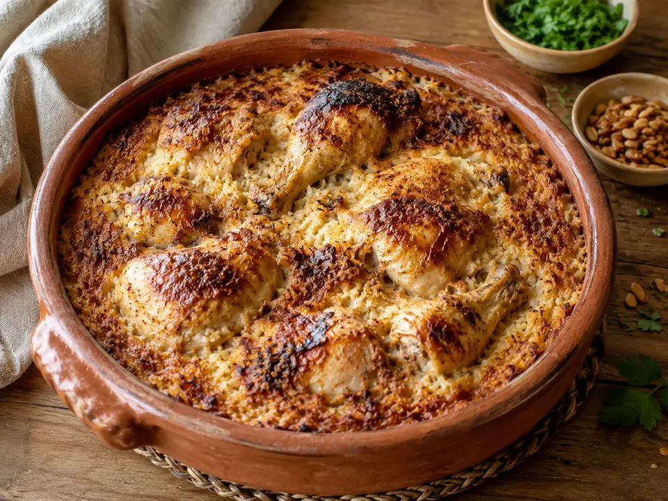 طاجن رز معمر بالفراخ