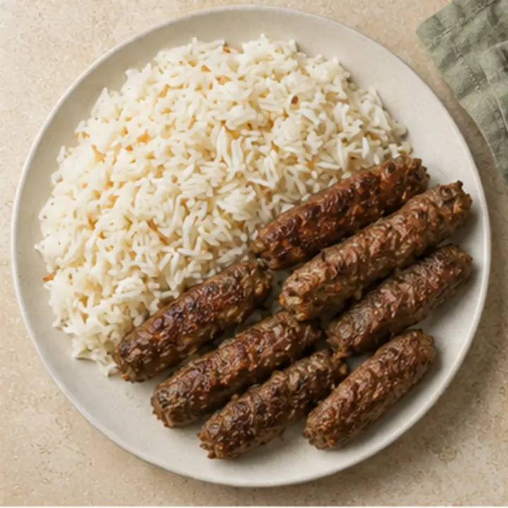 صورة طبق كفتة مع الأرز