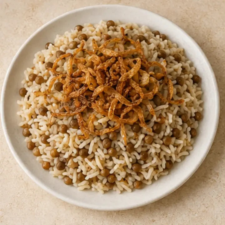 صورة طبق أرز بالعدس