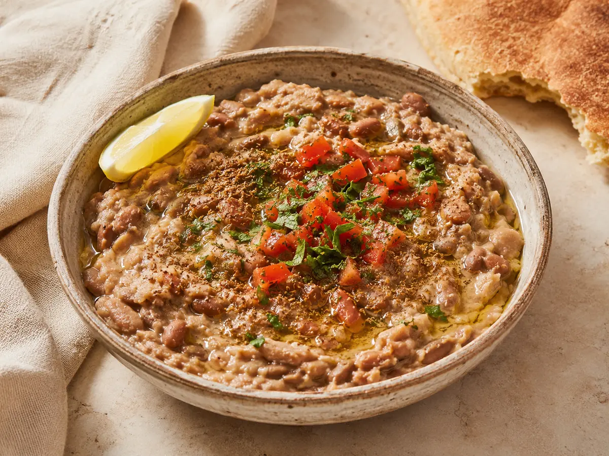 فول صعيدي بالسمن والكمون